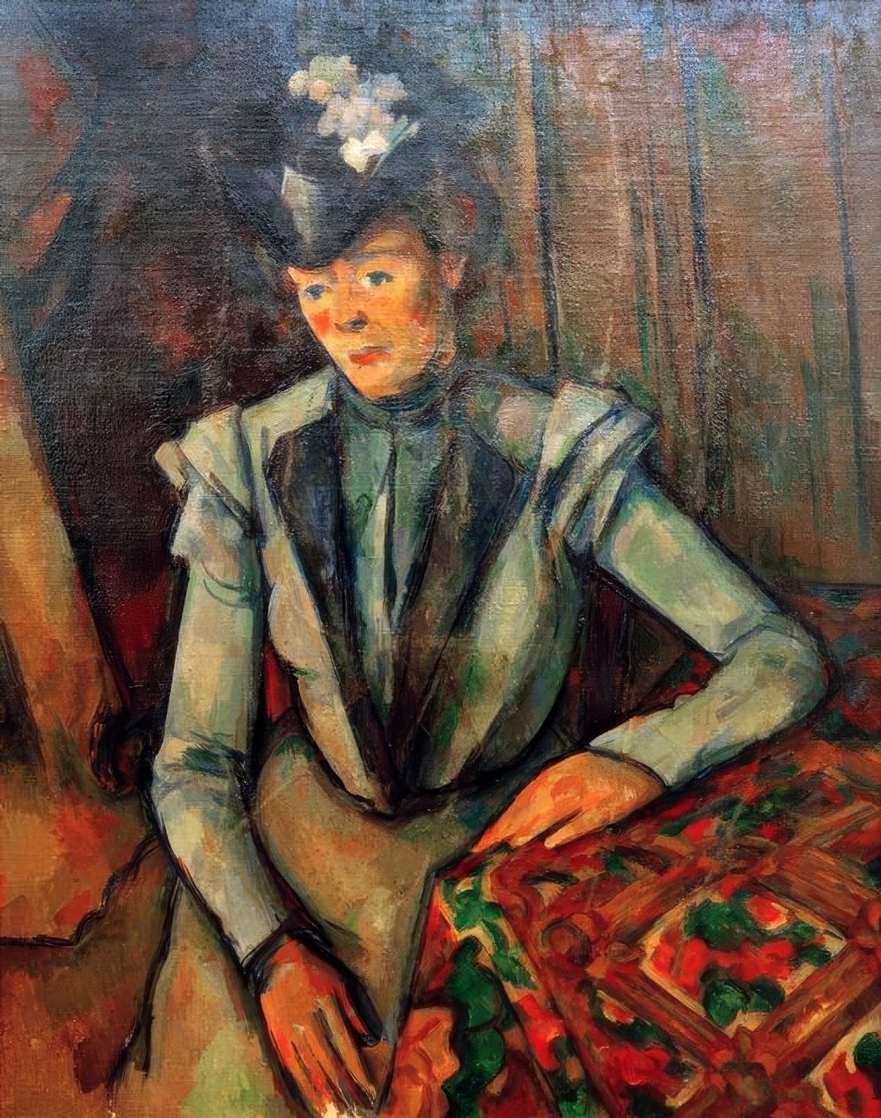Die Dame in Blau von Paul Cézanne