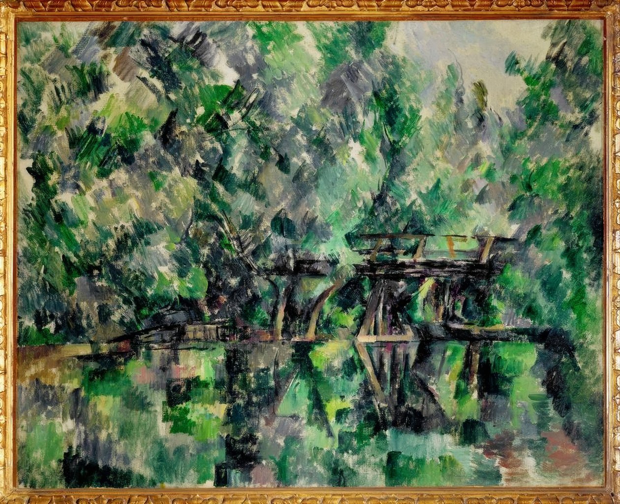 Die Brücke über den Teich von Paul Cézanne