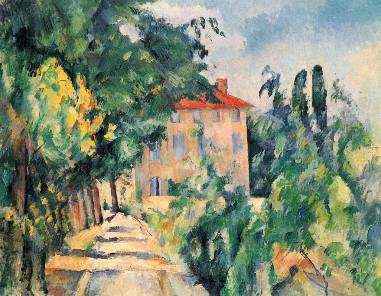 Haus mit rotem Dach (Jas de Bouffan) von Paul Cézanne