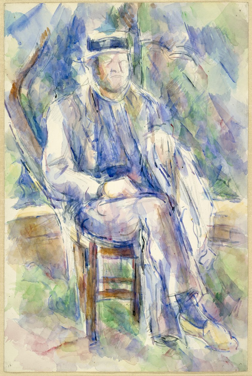 Mann mit Strohhut, 1905-06 von Paul Cézanne