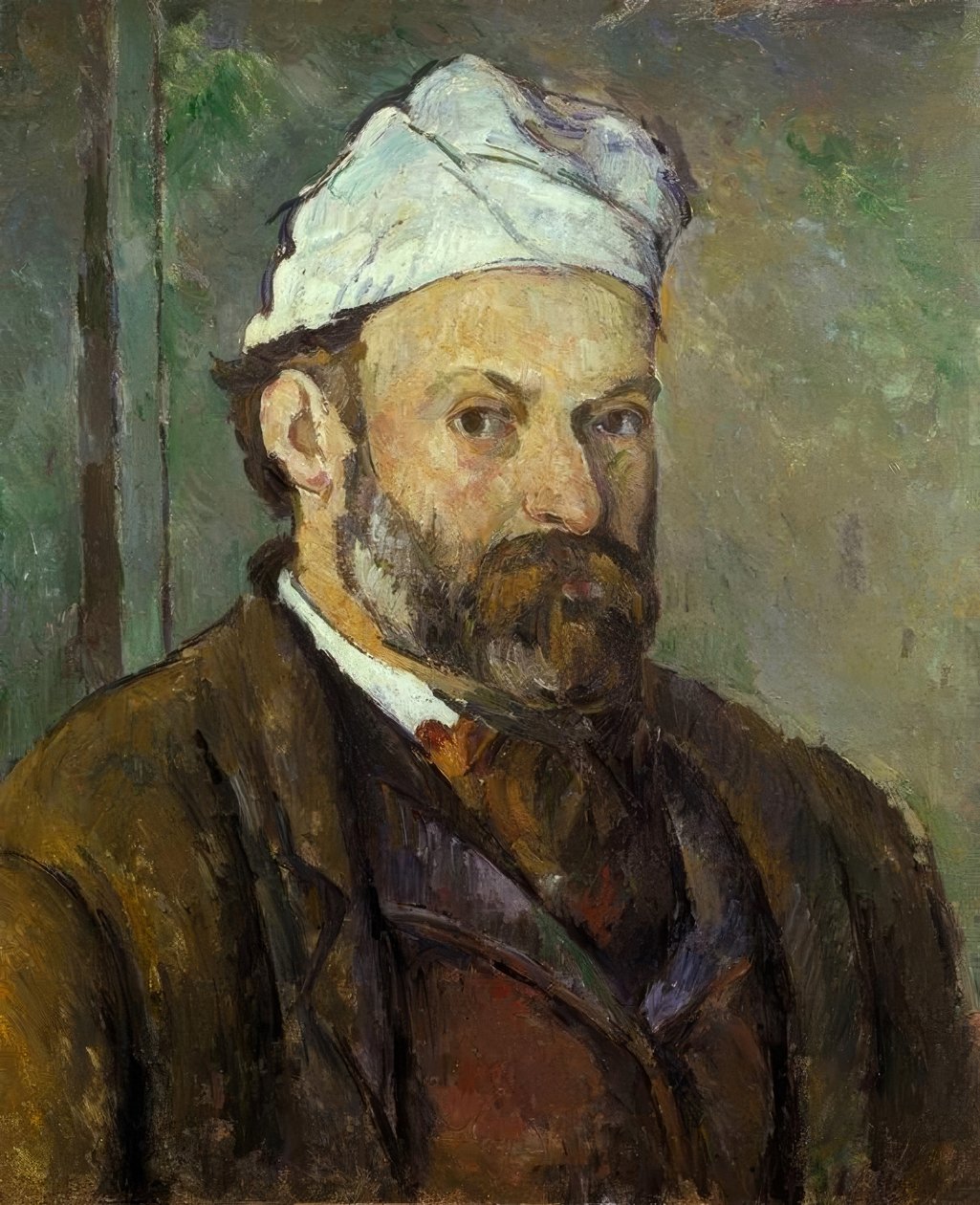Porträt des Künstlers mit weißer Mütze von Paul Cézanne
