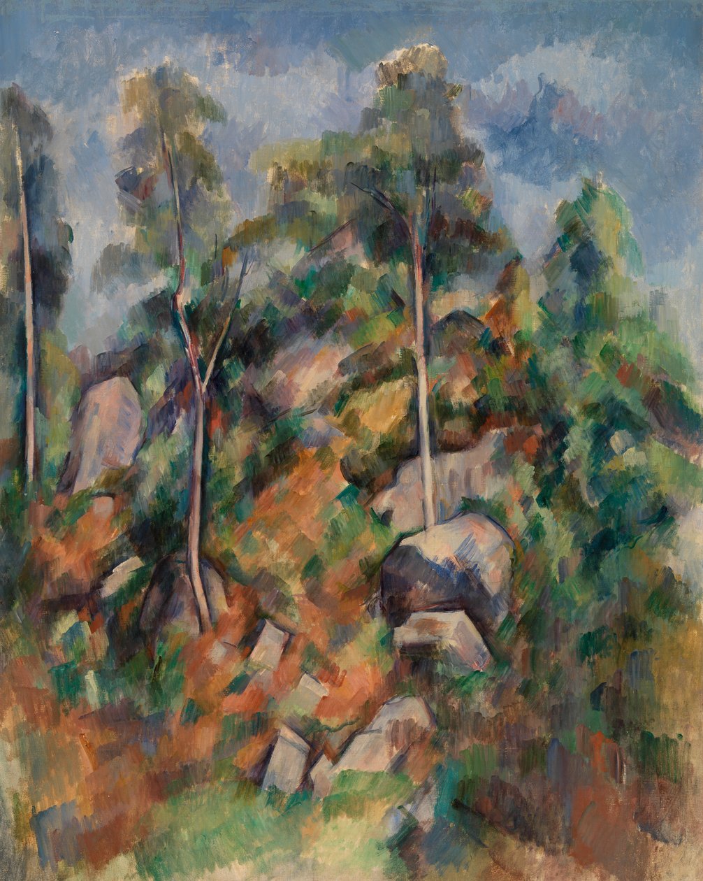 Felsen und Bäume von Paul Cézanne