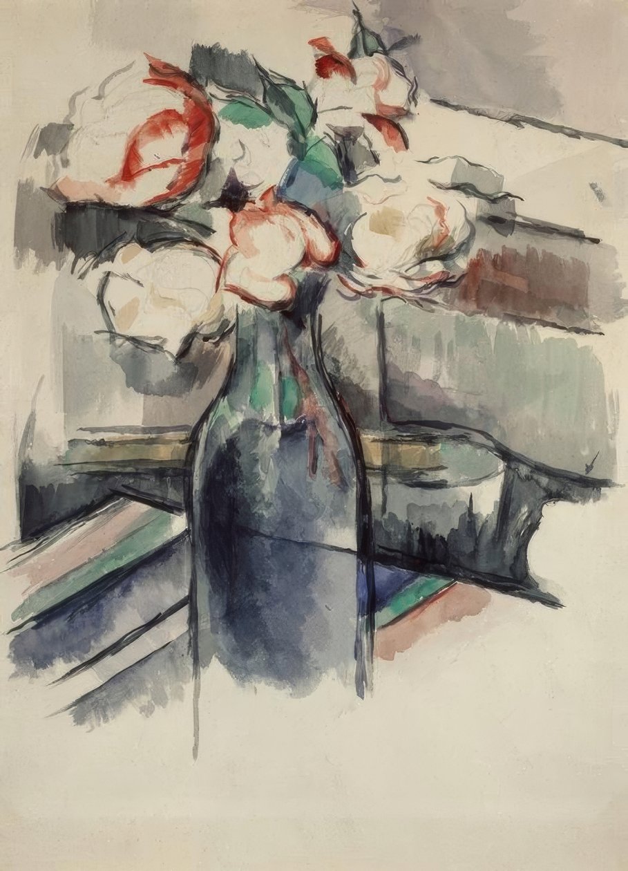 Rosen in einer Flasche von Paul Cézanne