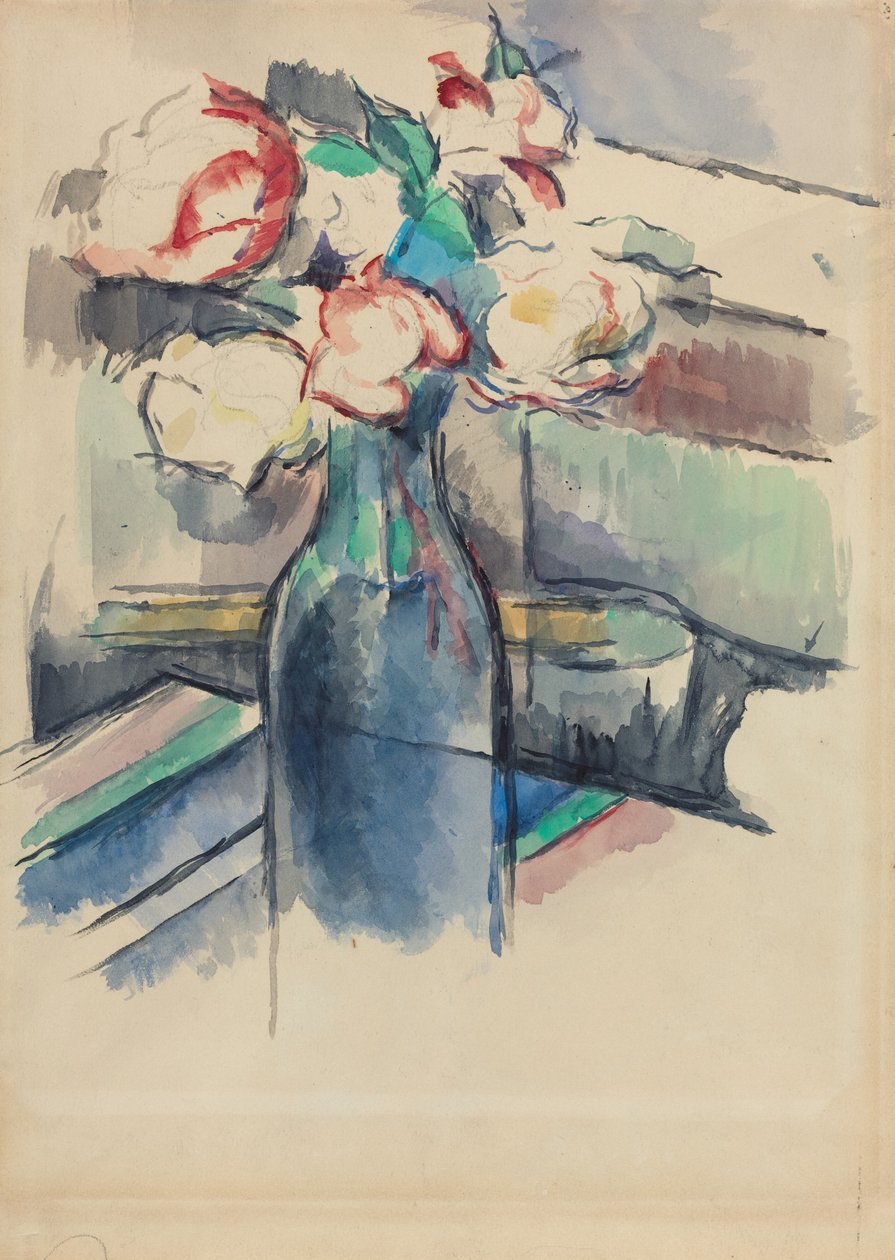 Rosen in einer Flasche [recto] von Paul Cézanne