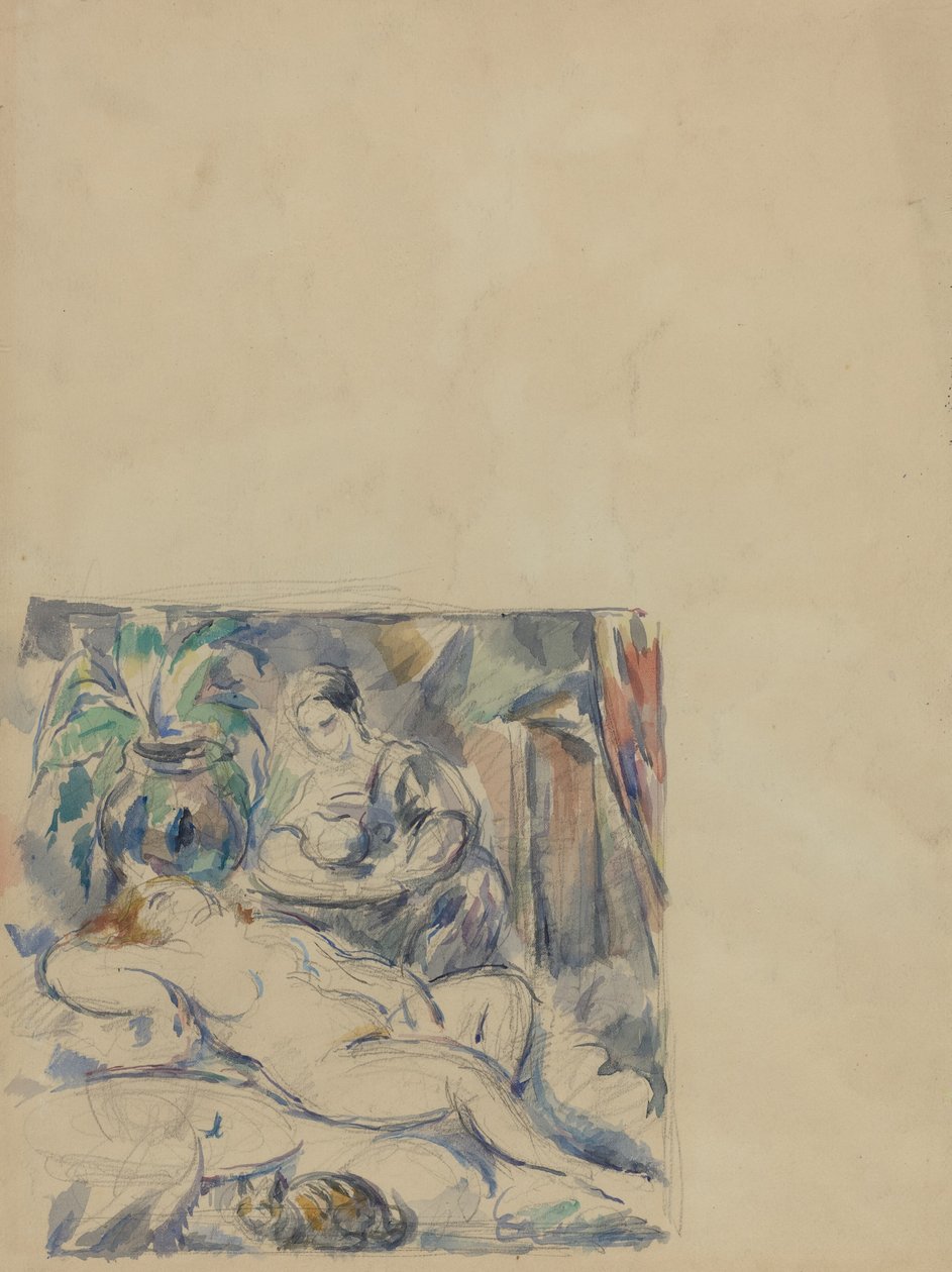 Aufwachen [Rückseite], ca. 1880 von Paul Cézanne