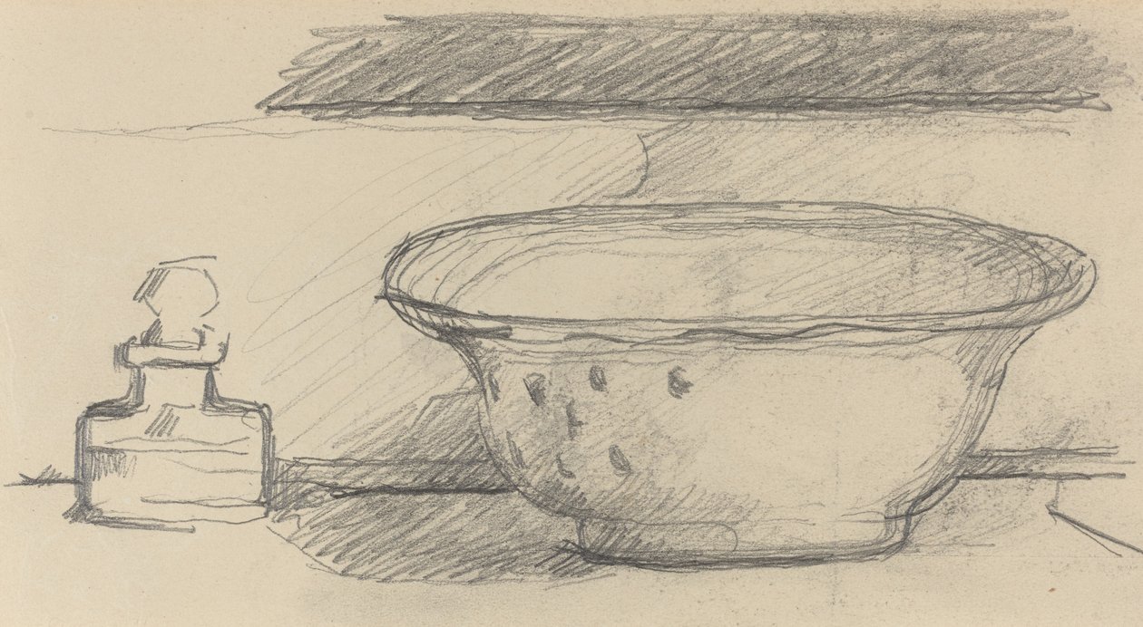 Waschbecken und Duftflasche [recto], 1877-1881 von Paul Cézanne