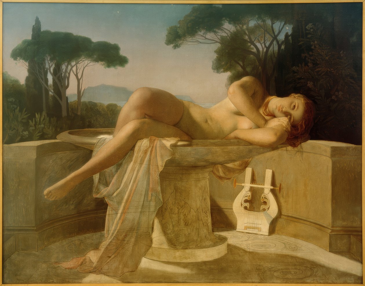 Junges Mädchen in einem Wasserbecken von Paul Delaroche