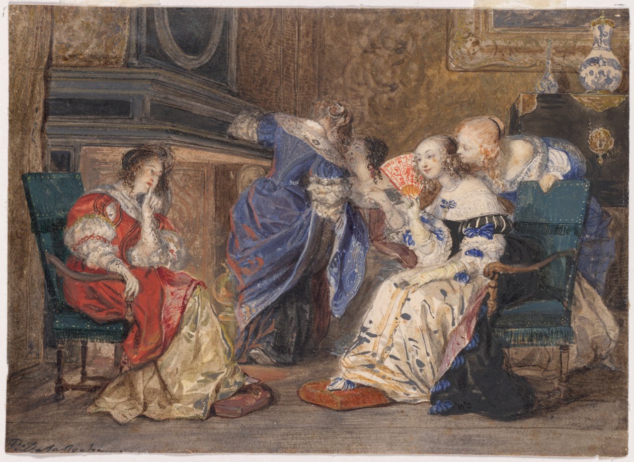 Frauen in einem Innenraum von Paul Delaroche