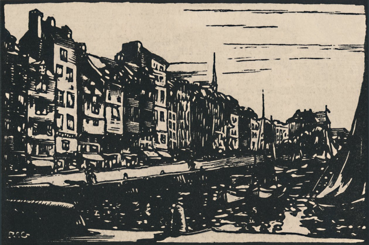 Honfleur - Le Vieux Bassin, 1919 von Paul Elie Gernez
