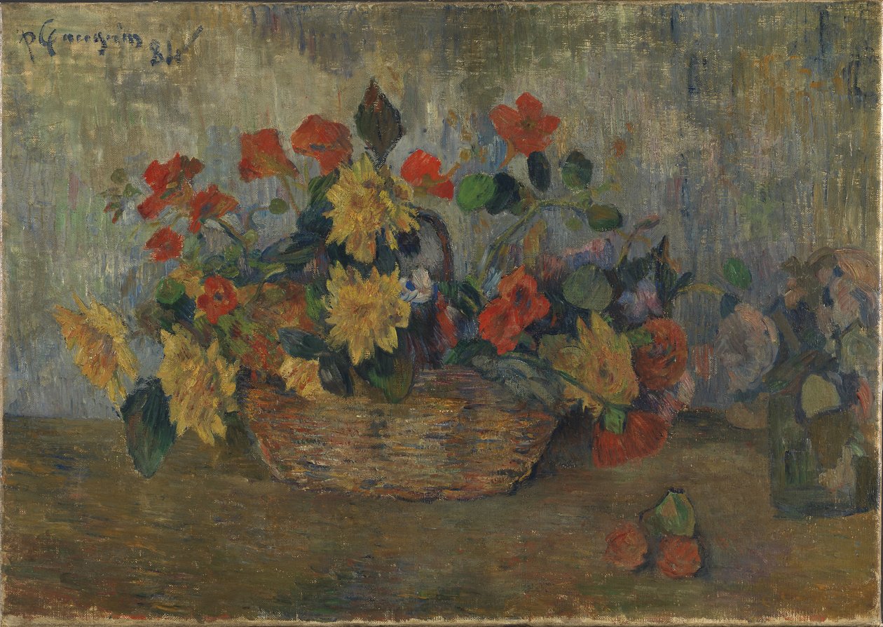 Korb mit Blumen, 1884 von Paul Gauguin