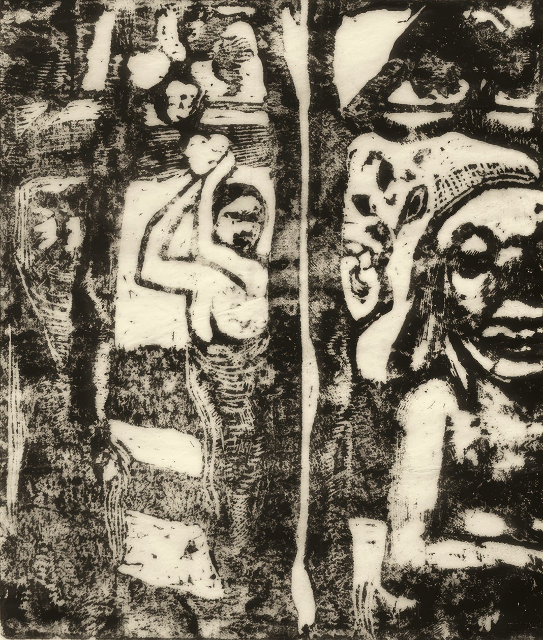 Frau, die Früchte pflückt und Oviri von Paul Gauguin