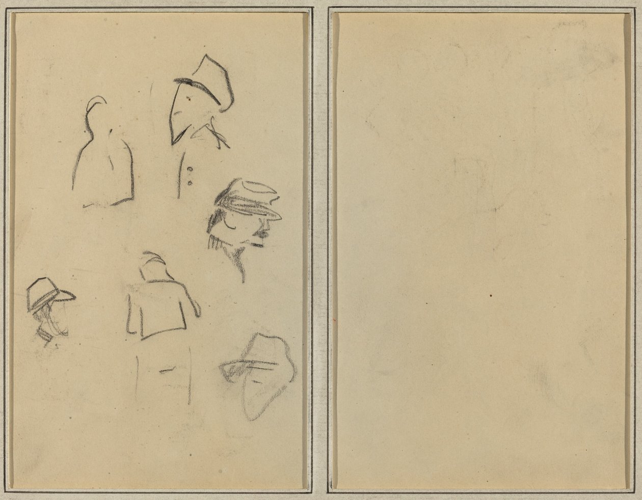 Vier Köpfe und zwei Figuren (verso) von Paul Gauguin