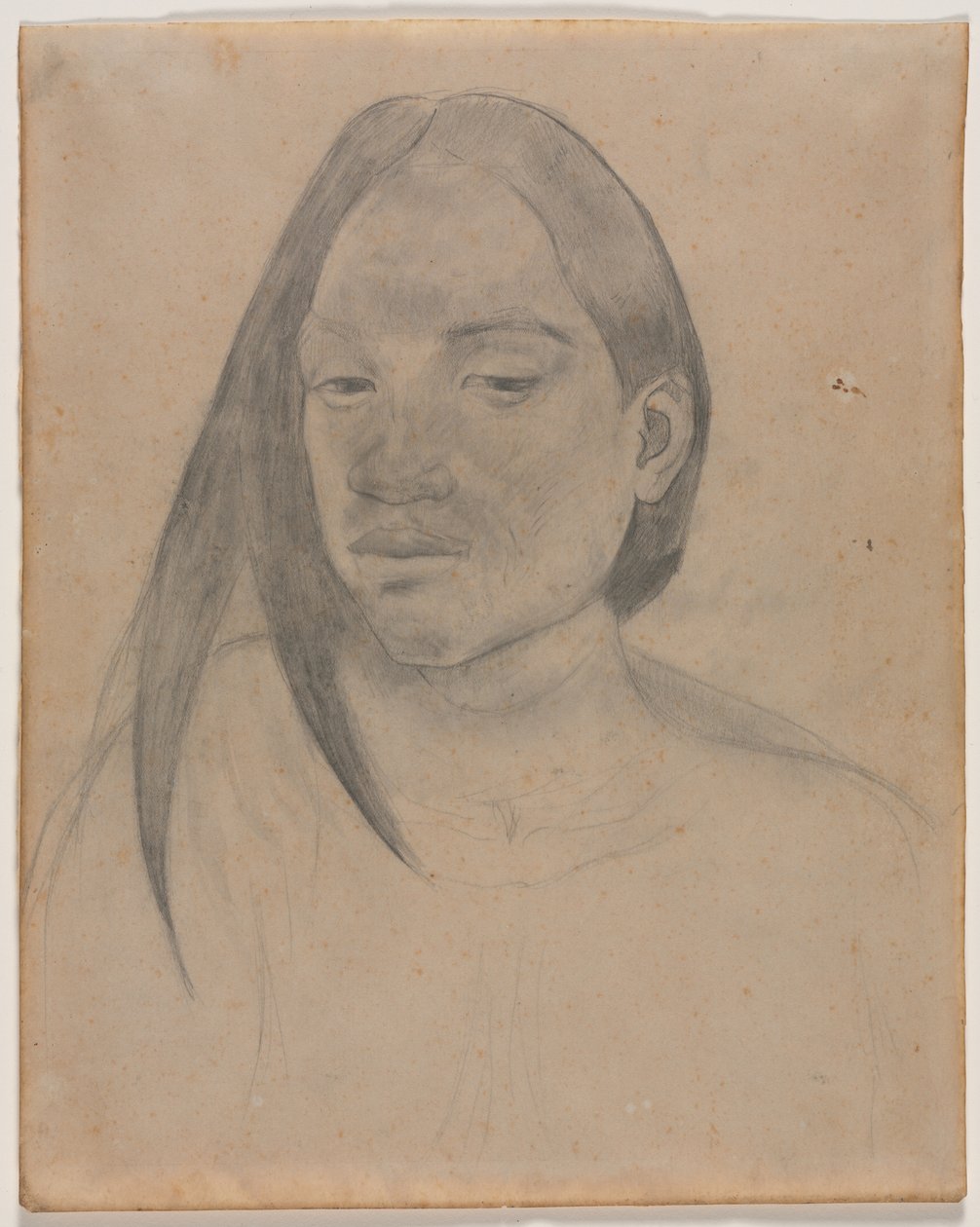 Kopf einer tahitianischen Frau von Paul Gauguin