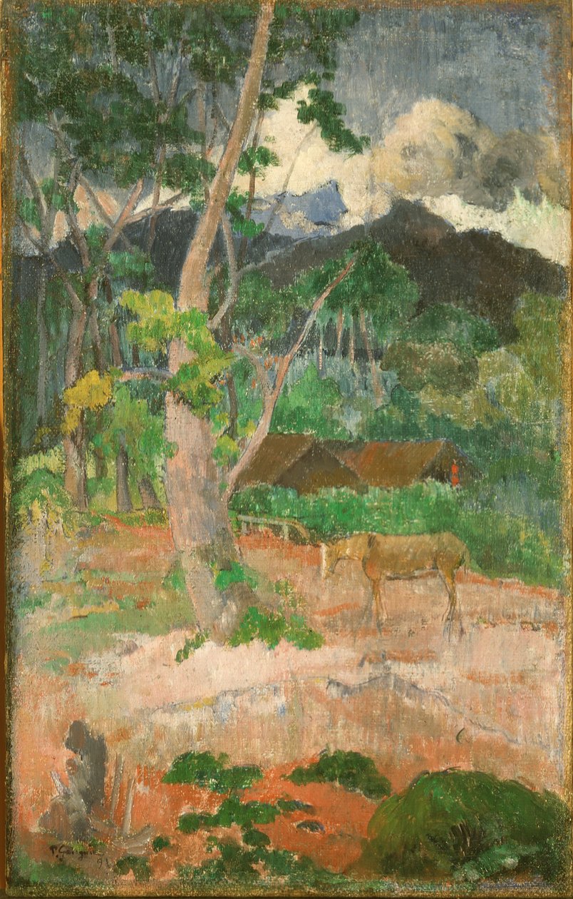 Landschaft mit einem Pferd von Paul Gauguin
