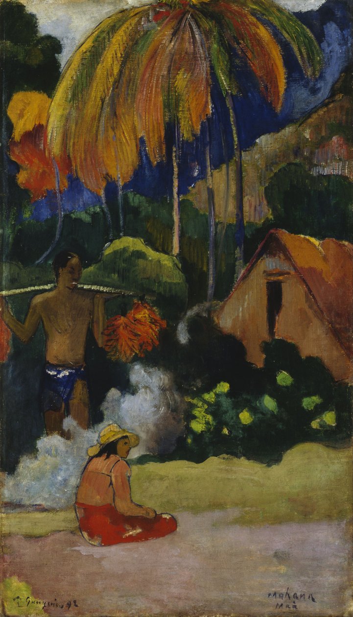 Mahana Maà Landschaft in Tahiti von Paul Gauguin