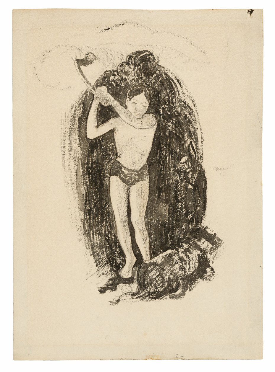 Mann mit einer Axt von Paul Gauguin