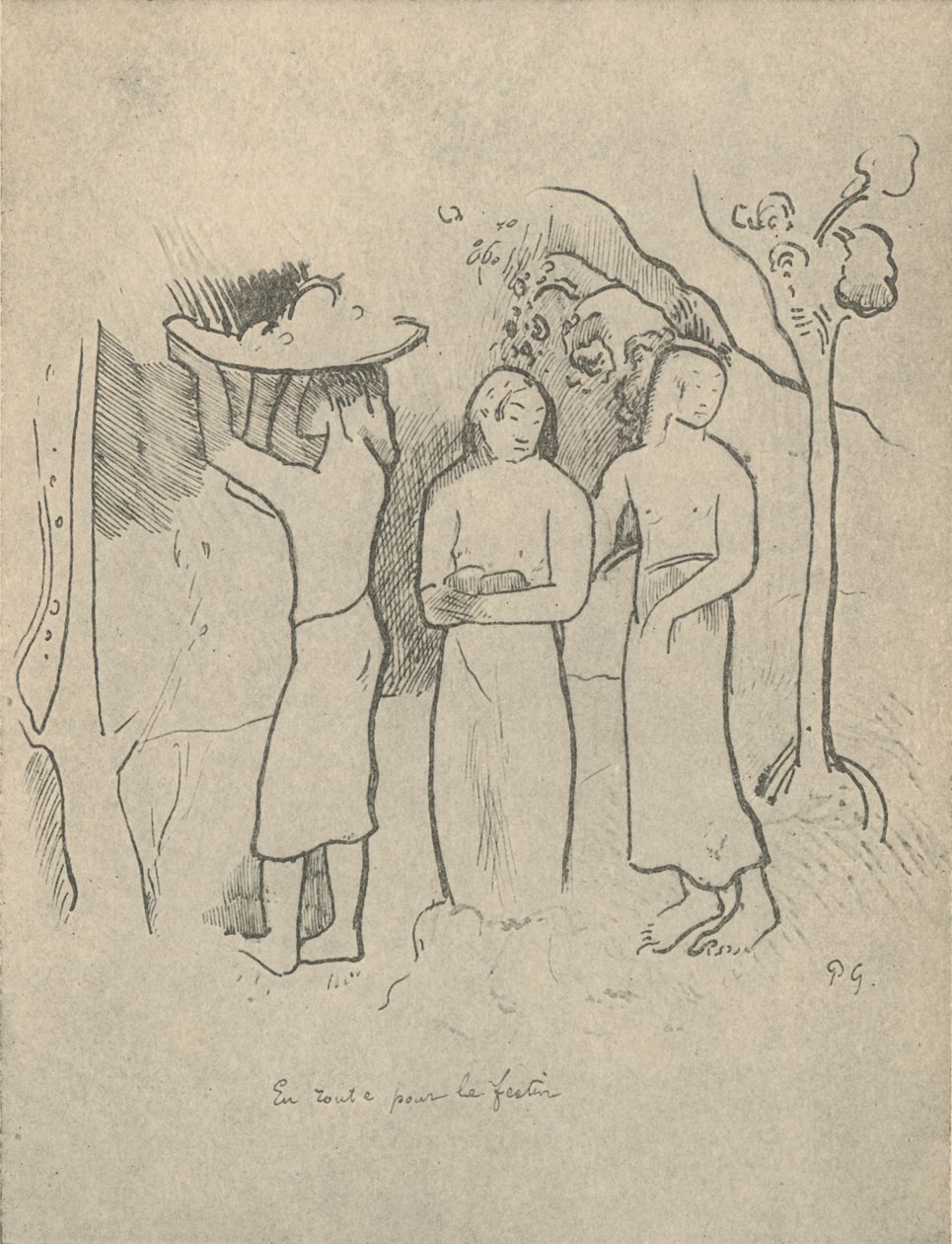 Auf dem Weg zum Fest von Paul Gauguin