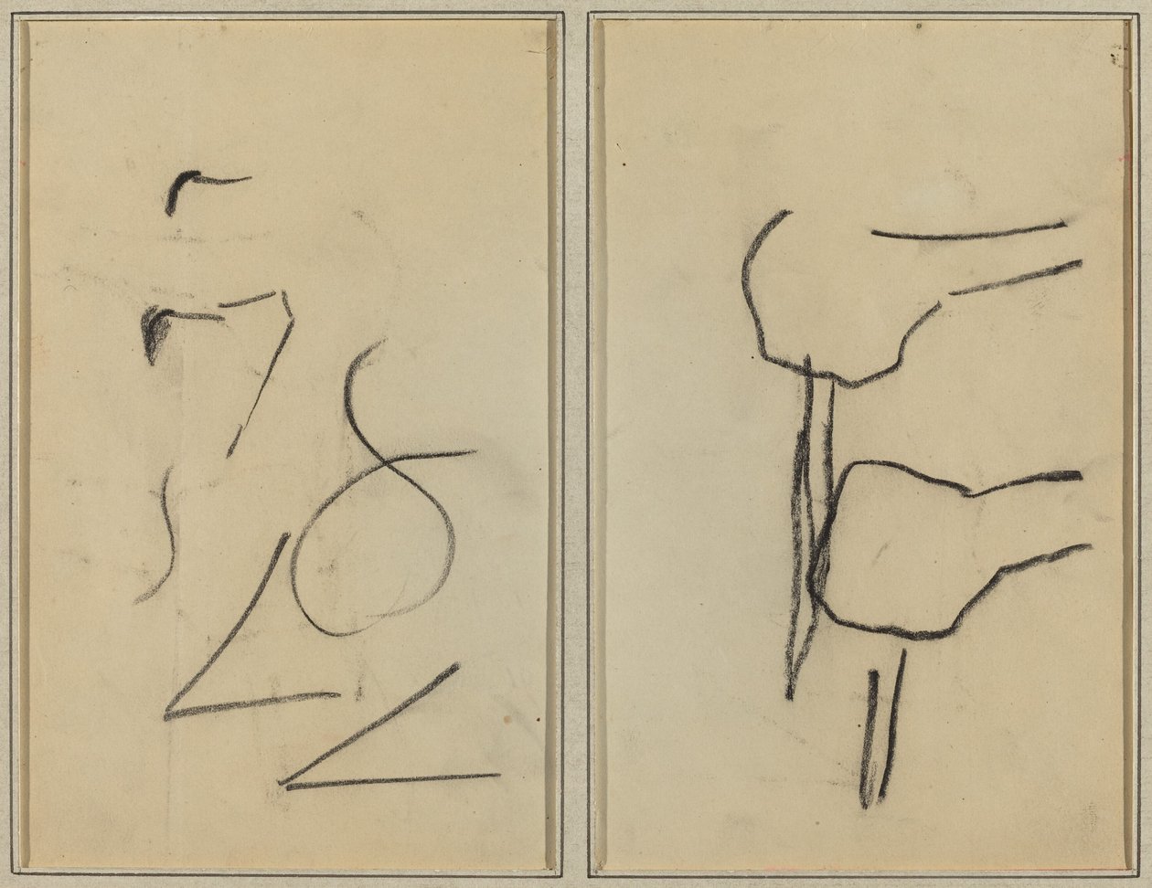 Kritzeleien; Zwei Formen [verso] von Paul Gauguin