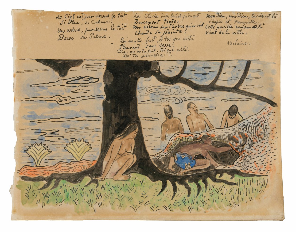 Tahitians beim Fischen von Paul Gauguin