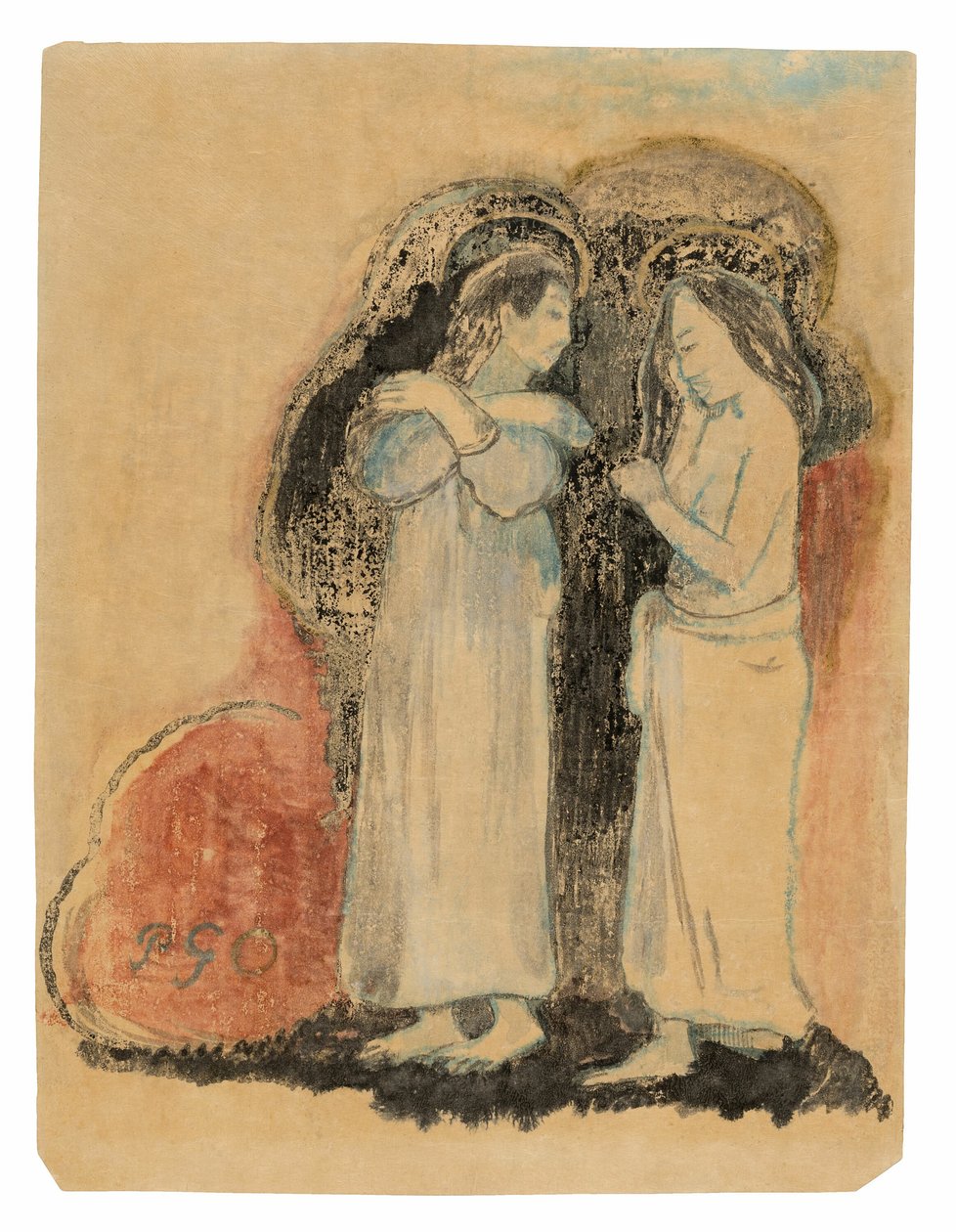 Zwei stehende tahitianische Frauen von Paul Gauguin