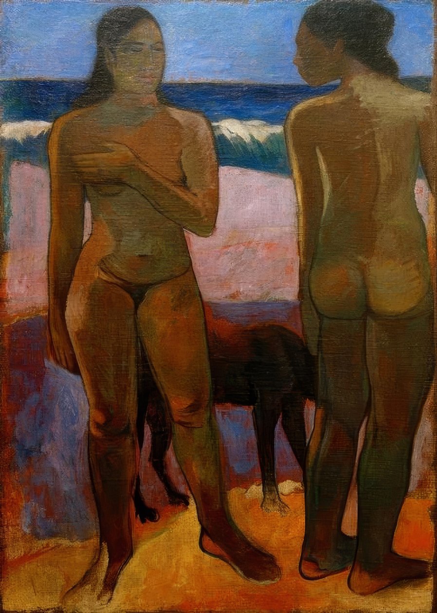 Zwei Tahitianerinnen am Strand von Paul Gauguin