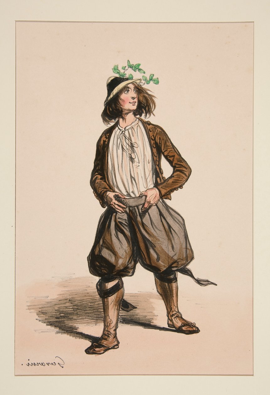 Ziegenhirt. Strohhut. von Paul Gavarni