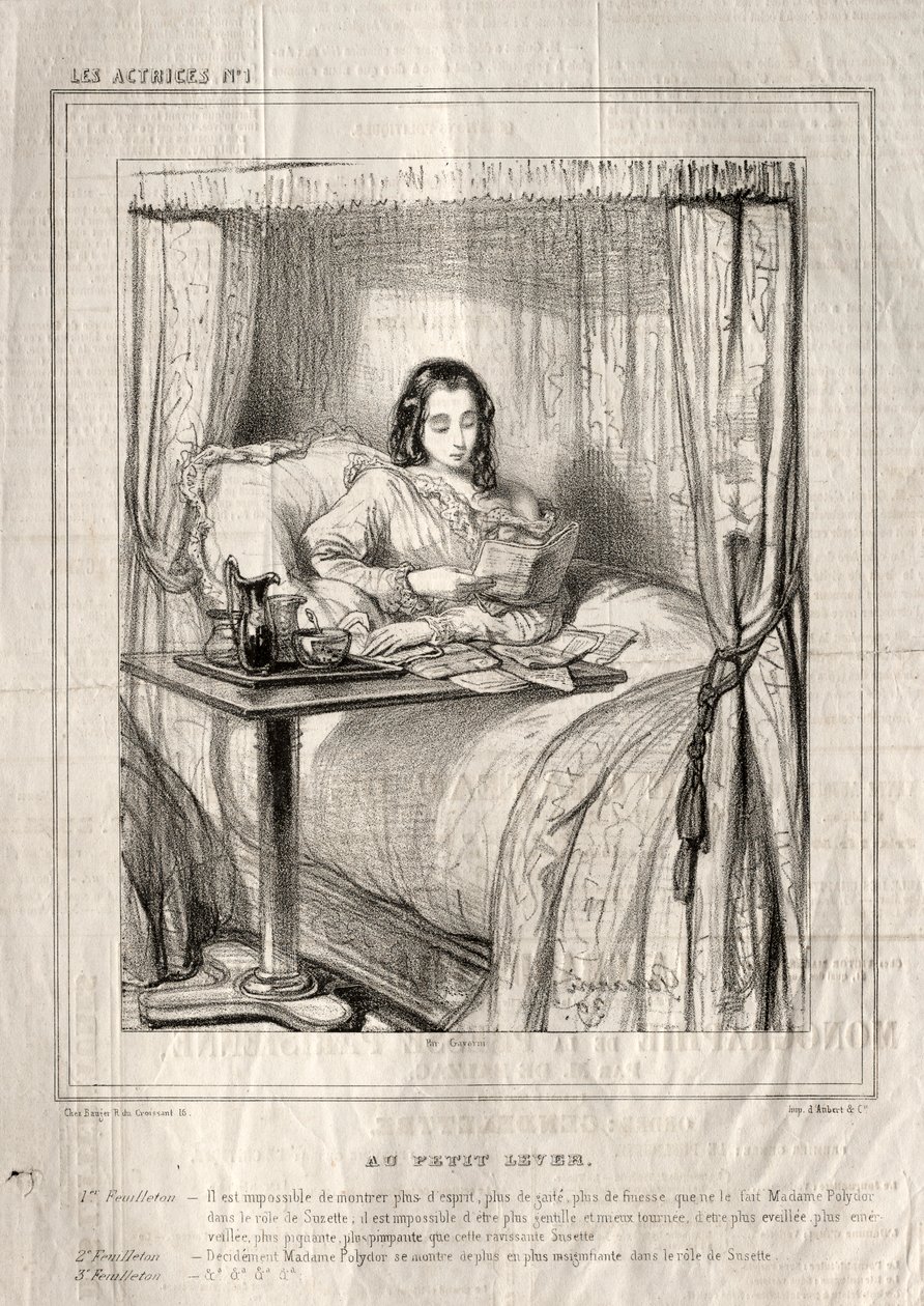 Die Schauspielerinnen: Beim kleinen Aufstehen..., 1843 von Paul Gavarni
