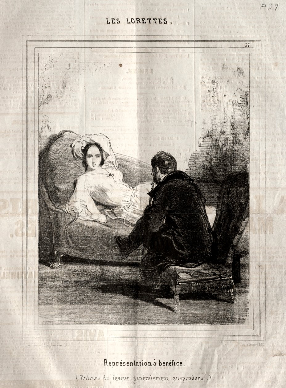 Les Lorettes, 1842 von Paul Gavarni