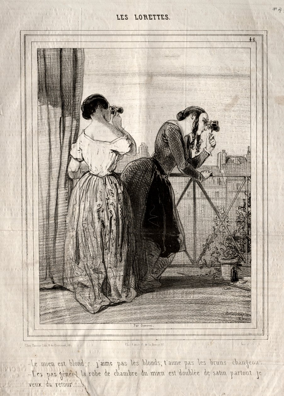 Les Lorettes, 1842 von Paul Gavarni