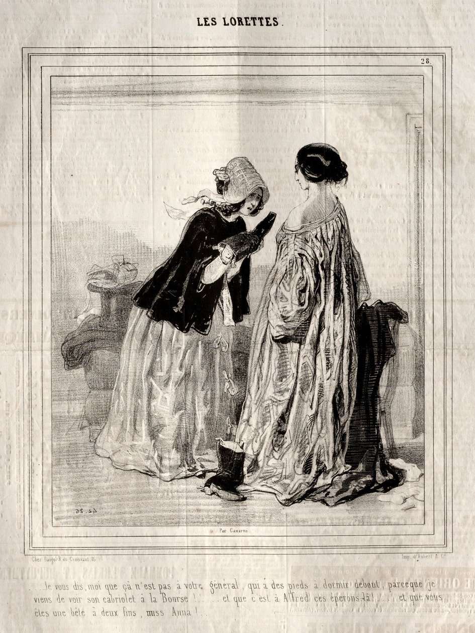 Les Lorettes, 1842 von Paul Gavarni