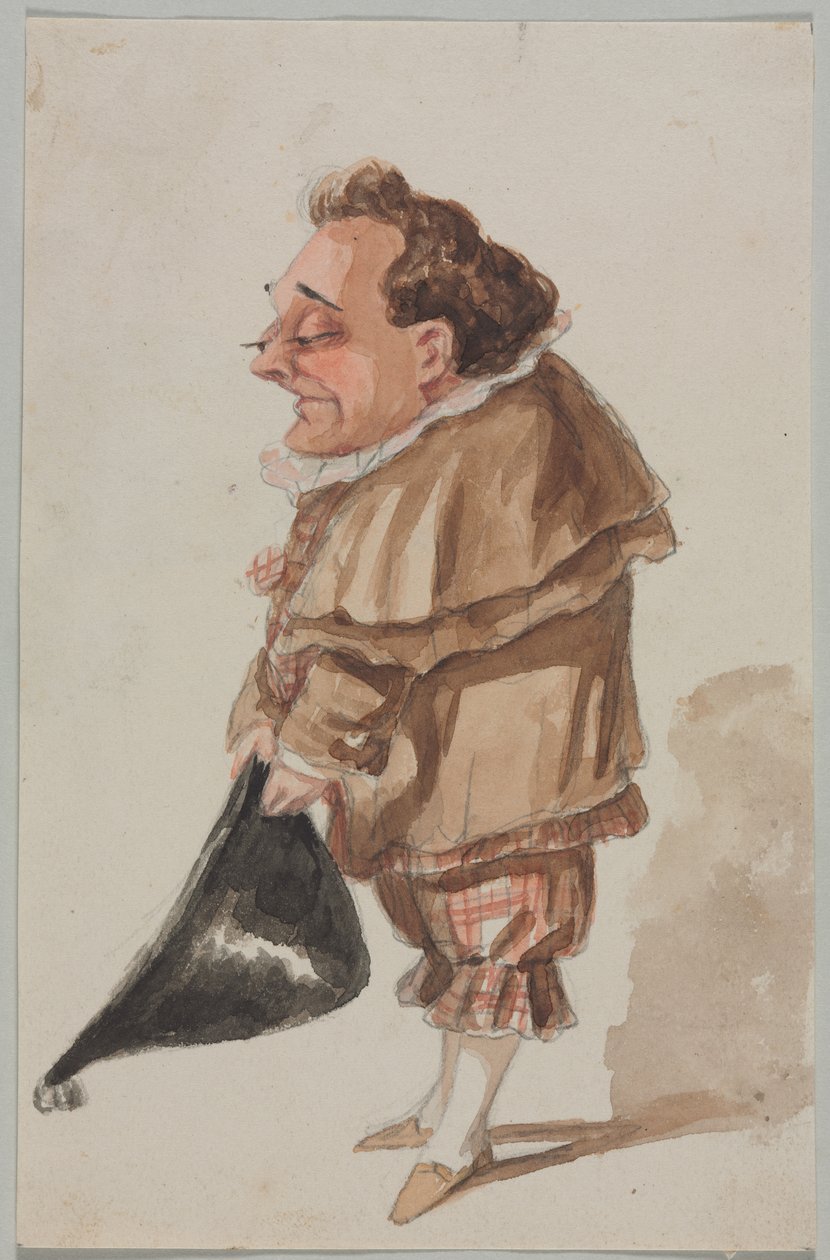 Mann mit großem Hut von Paul Gavarni