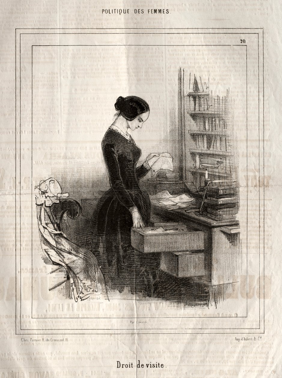 Politique des Femmes: Droit de visite, 1843 von Paul Gavarni
