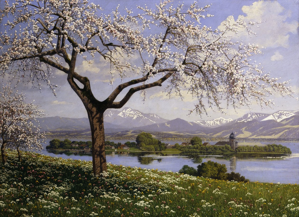 Eine bayerische Seelandschaft im Frühling von Paul Graf