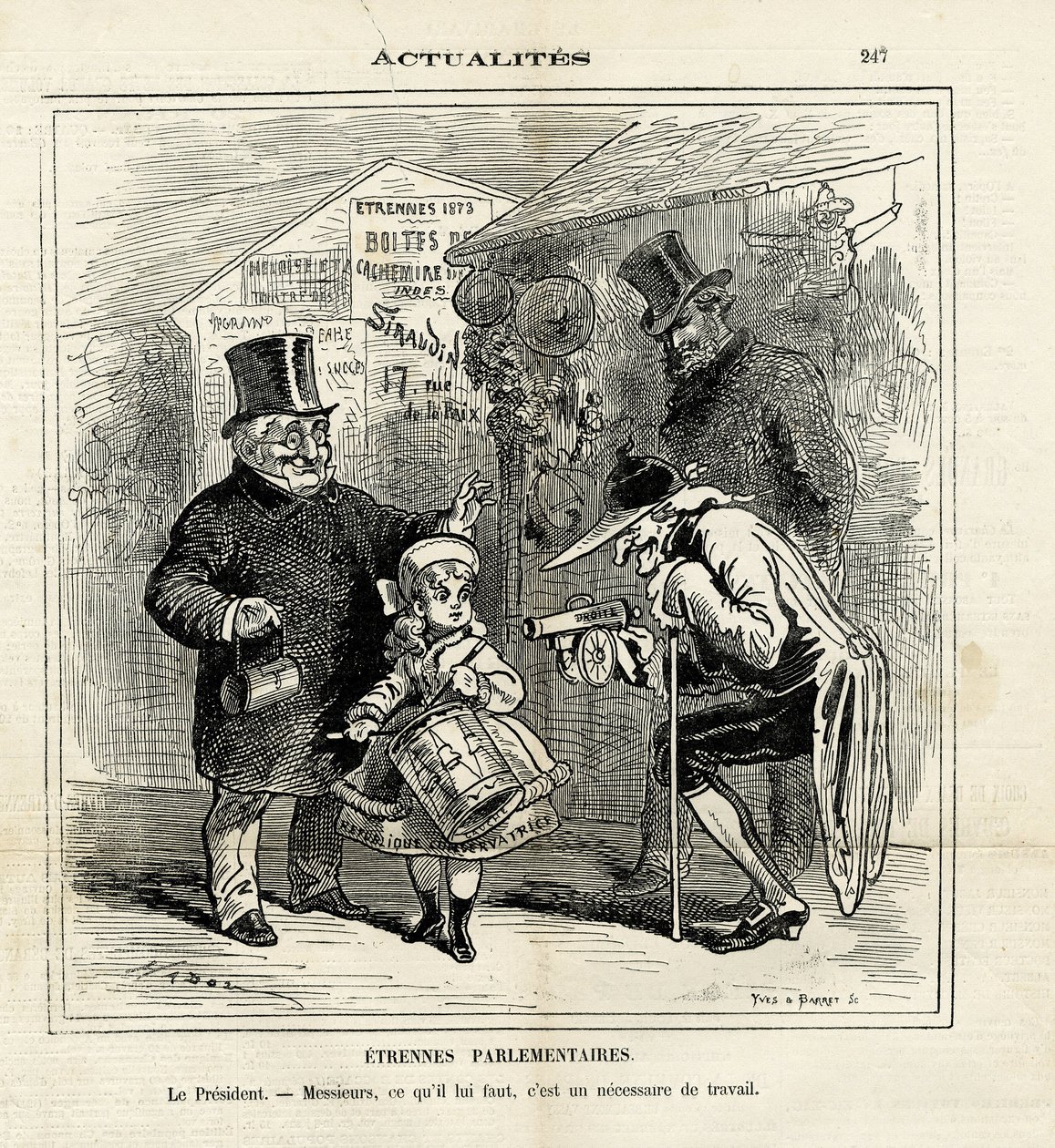 Illustration von Hadol (1835-1875) in Le Charivari von Paul Hadol