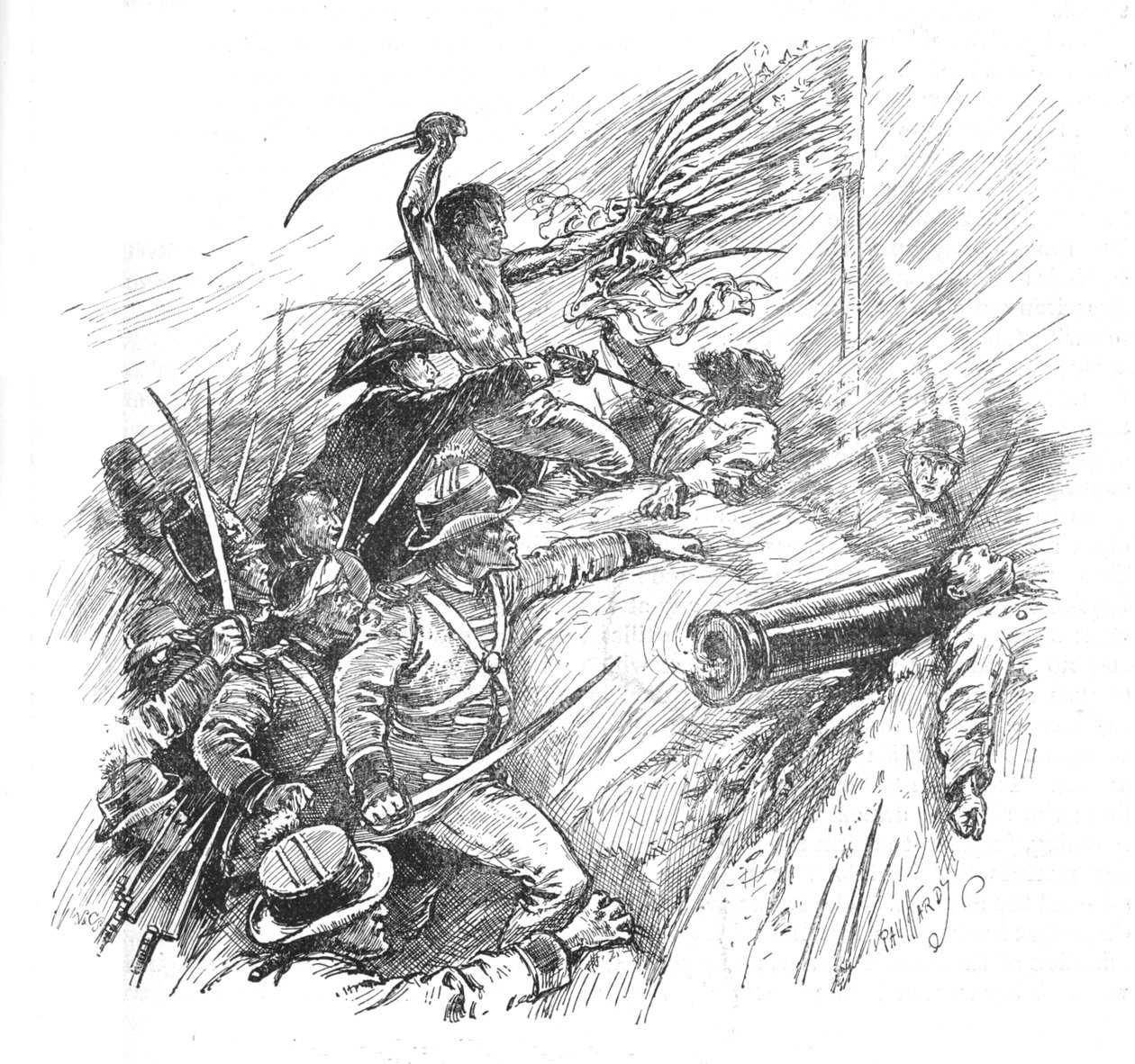 Sie kämpften, um die Festung zu erklimmen, 1902 von Paul Hardy