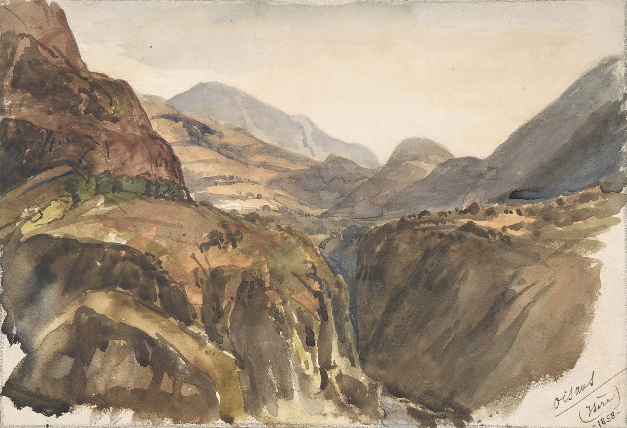 Bergblick bei Oisans Isère, 1858 von Paul Huet