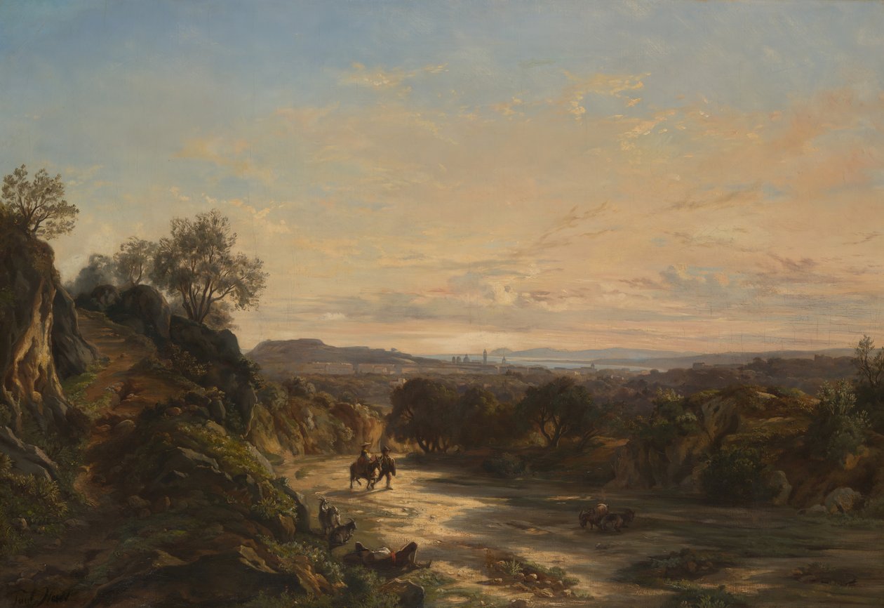 Auf der Straße nach Nizza, um 1844 von Paul Huet