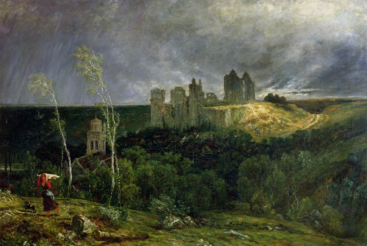 Die Ruinen des Château de Pierrefonds, 1861 von Paul Huet