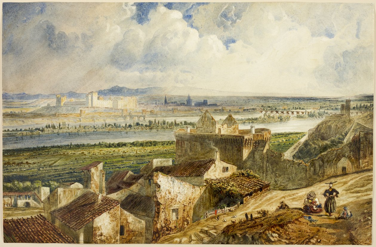 Blick auf Avignon (von Villeneuve les Avignon) von Paul Huet