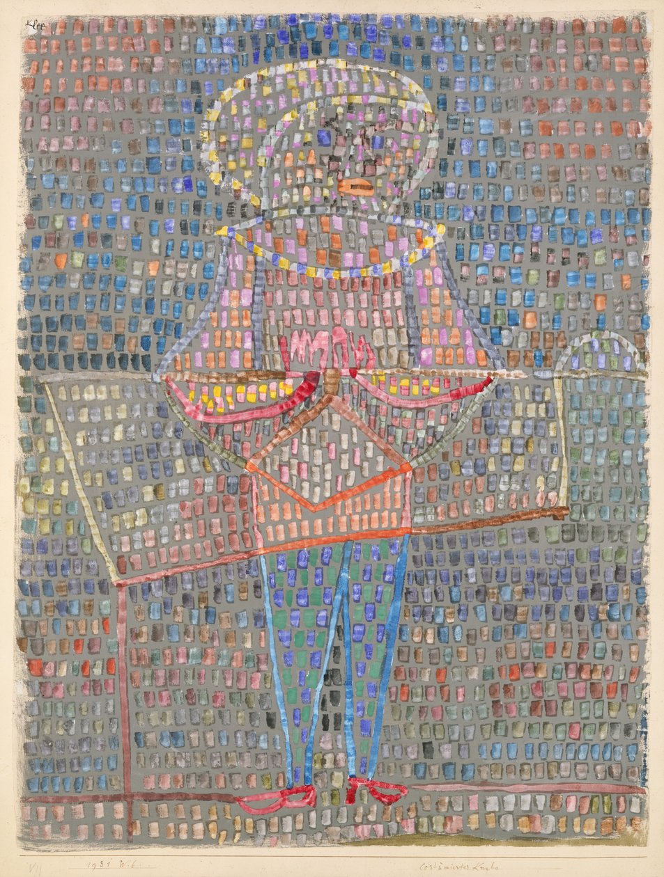 Junge im Kostüm von Paul Klee