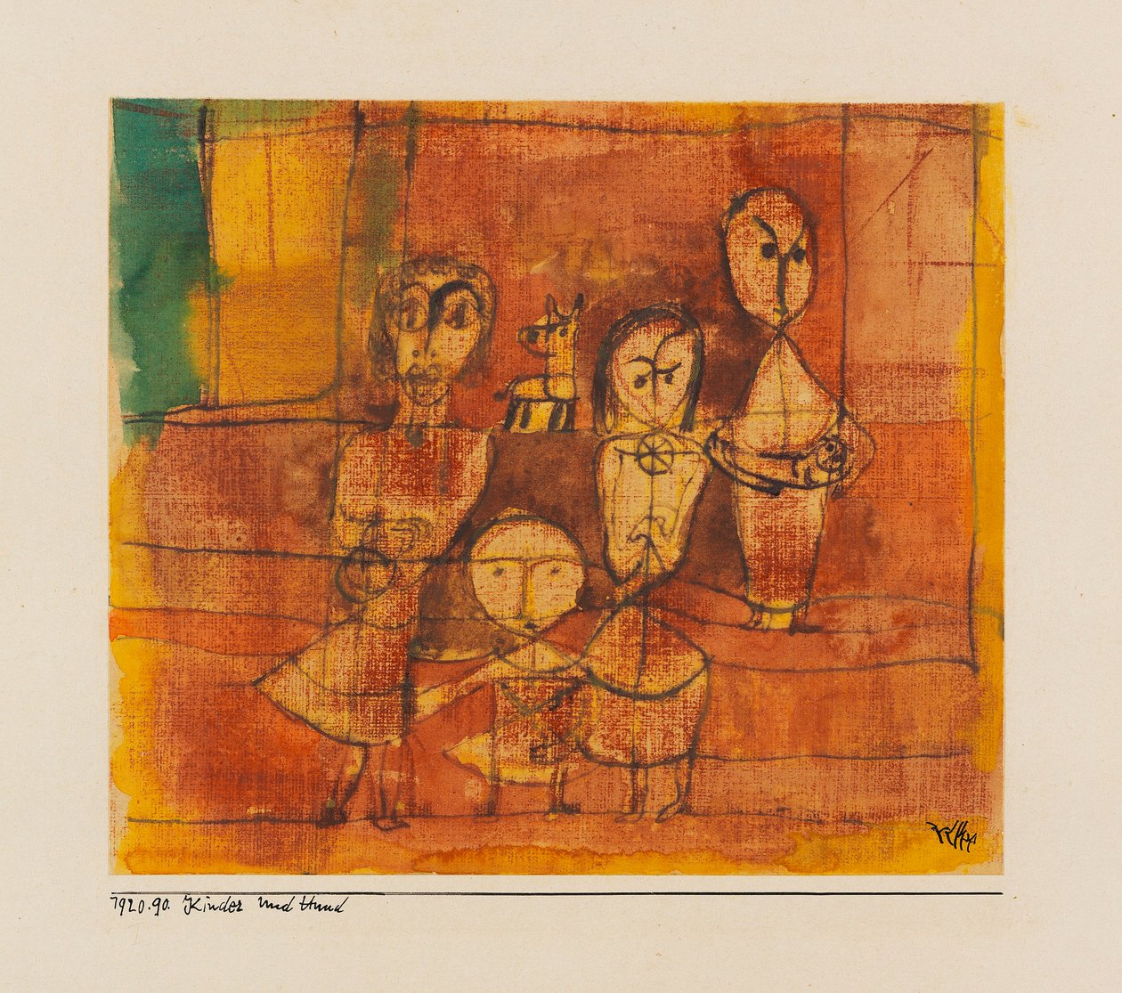 Kinder und Hund, 1920 von Paul Klee