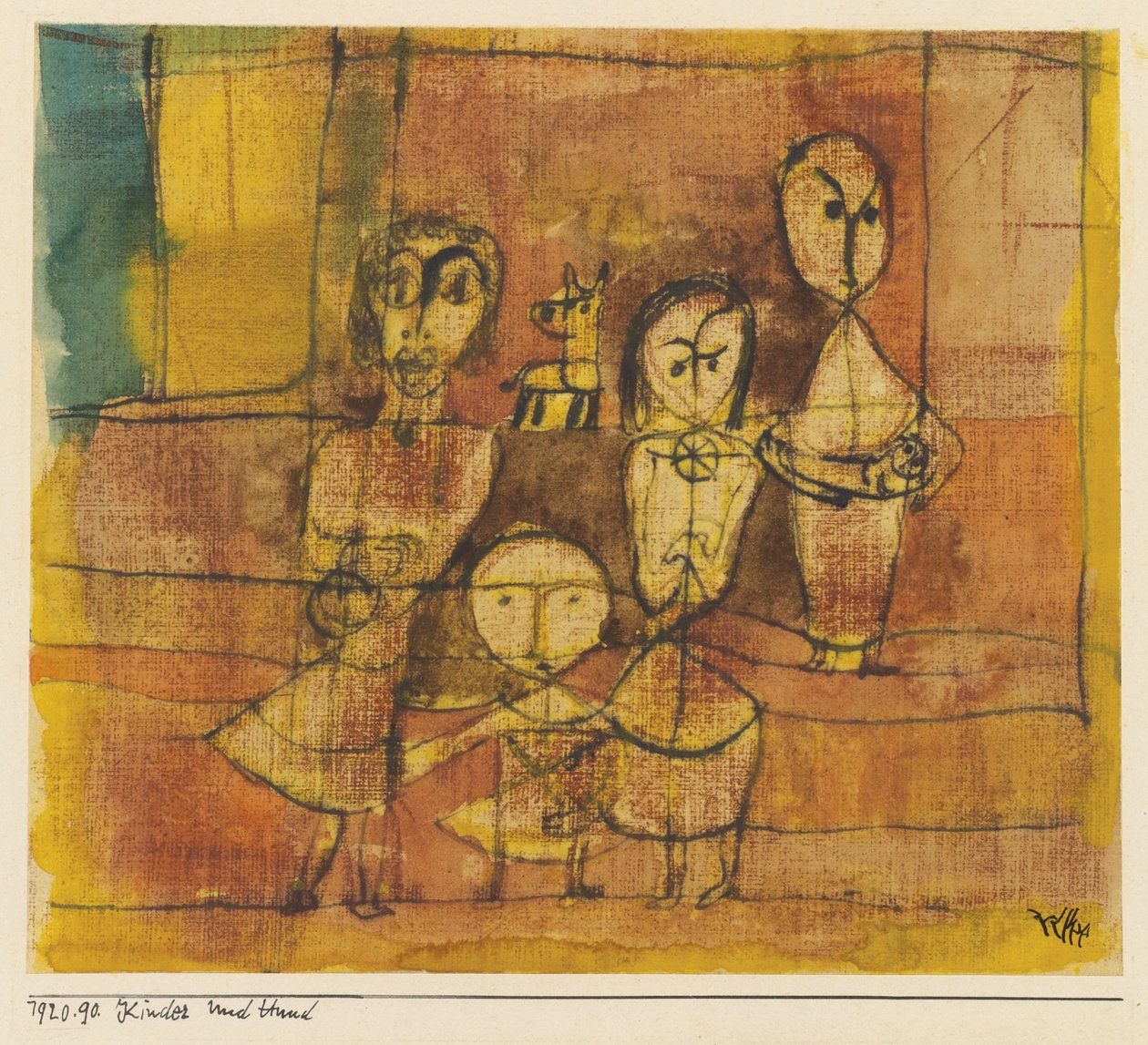Kinder und Hund, 1920 von Paul Klee