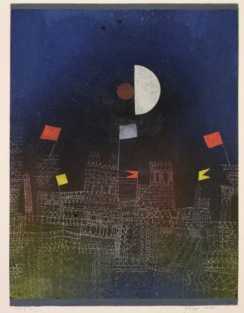 Stadt mit Fahnen von Paul Klee