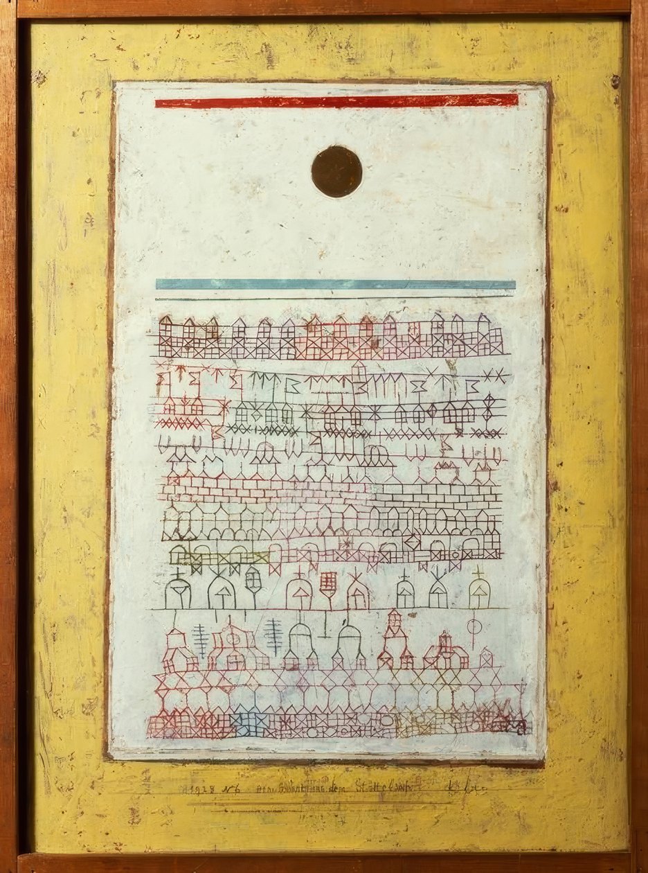 Ein Blatt aus dem Städtebuch von Paul Klee