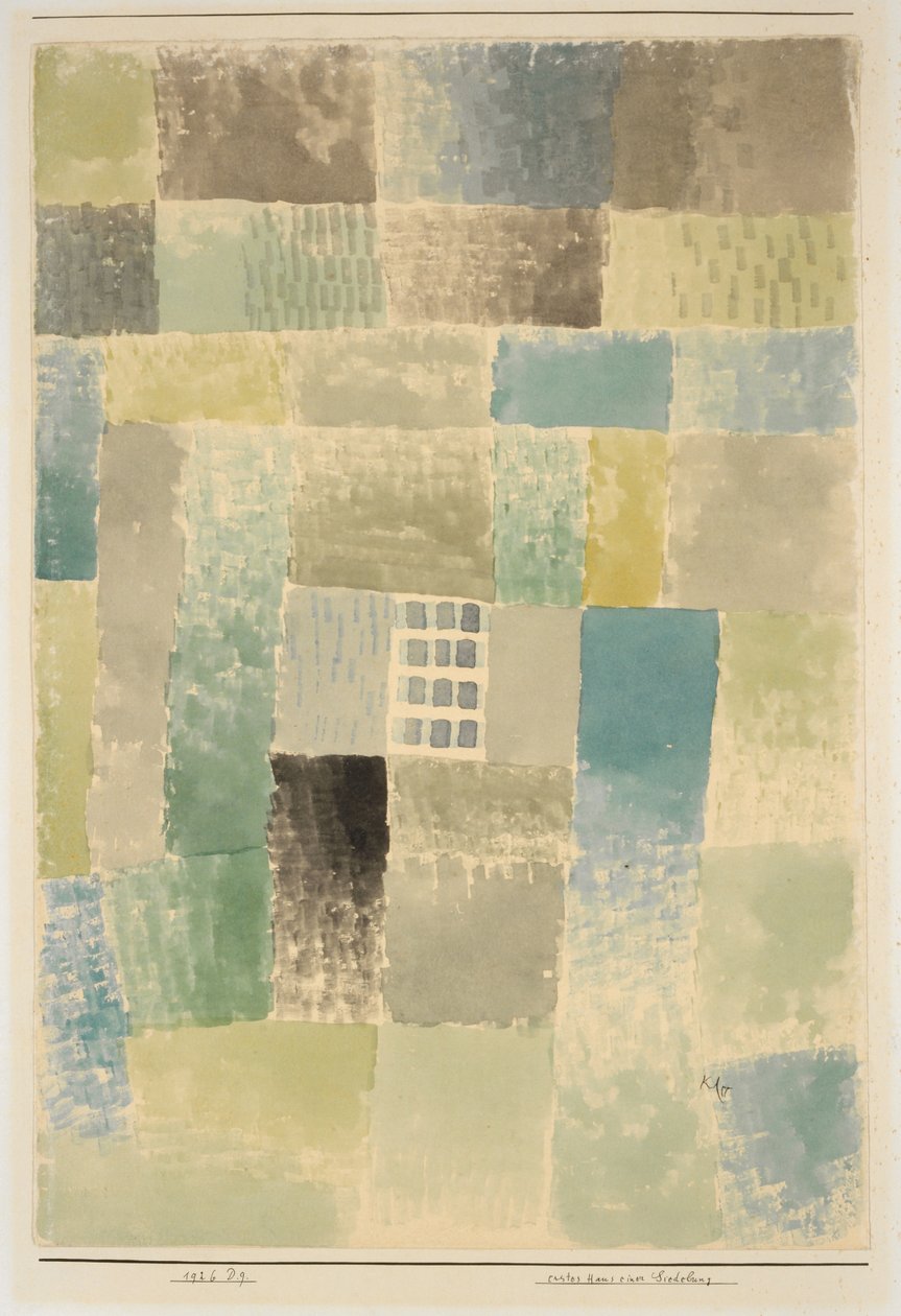 Erstes Haus einer Siedlung, 1926 von Paul Klee