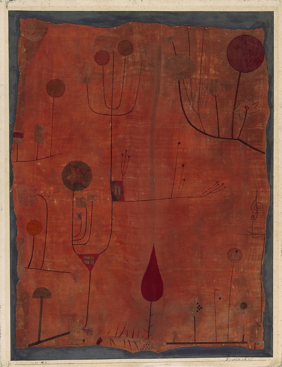 Früchte auf Rot, 1930 von Paul Klee
