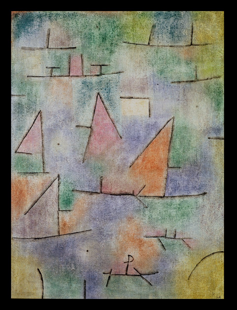 Hafen mit Segelschiffen von Paul Klee