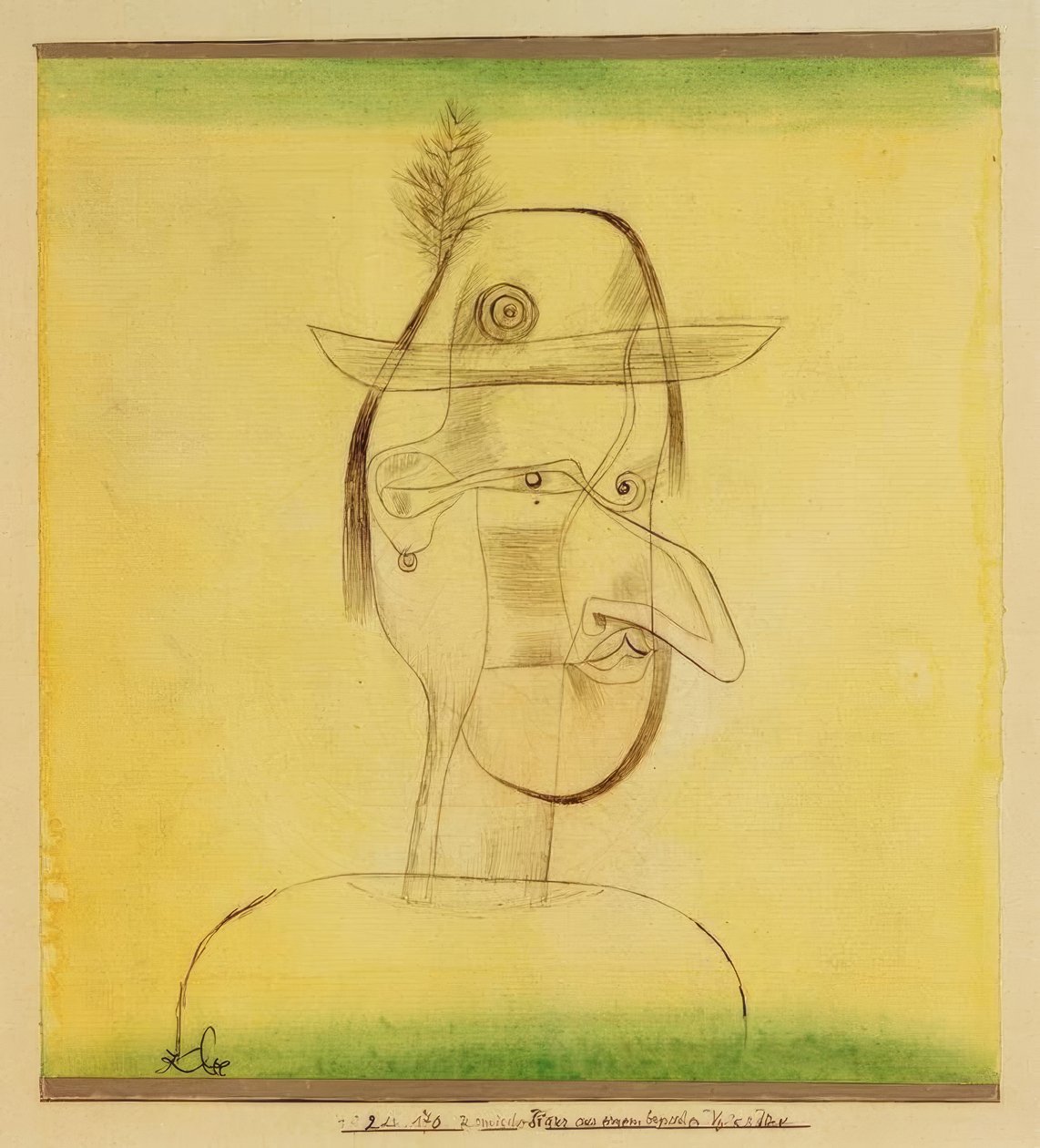 Komische Figur aus einem bayrischen Volksstück von Paul Klee