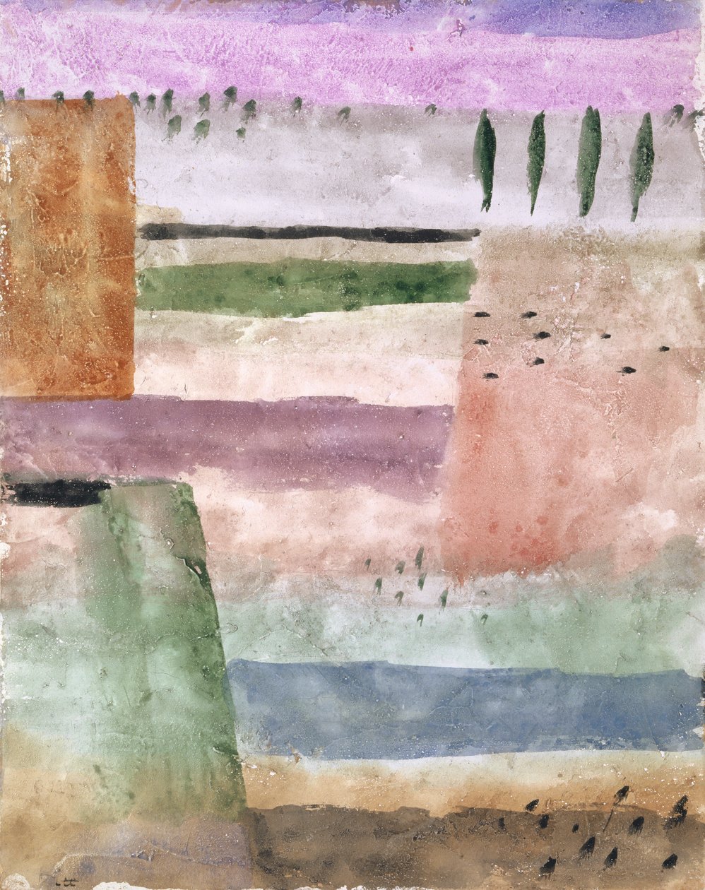 Landschaft mit Pappeln von Paul Klee
