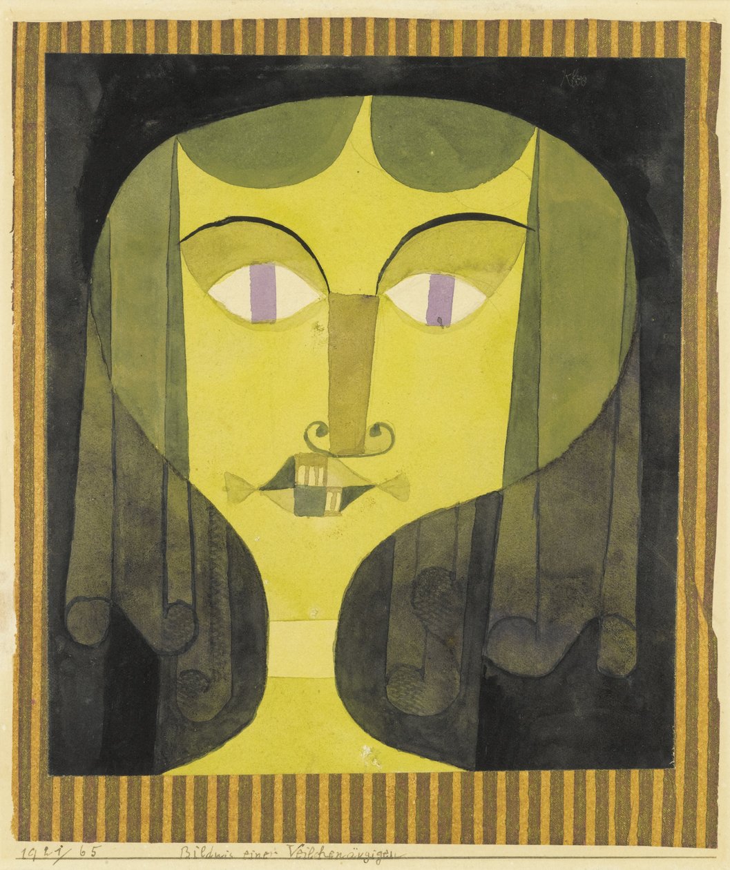 Porträt einer Frau mit violetten Augen von Paul Klee